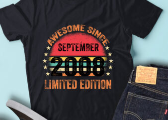 LT93 Birthday Awesome Since September 2008 Limited Edition t shirt vector graphic