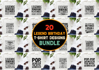 Legend birthday t-shirt design bundle