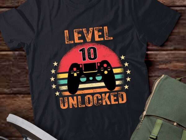 Lt221-level 10 unlocked funny video gamer 10th birthday gift t shirt vector graphic