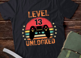 LT221-Level 13 Unlocked Funny Video Gamer 13th Birthday Gift