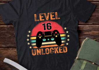 LT221-Level 16 Unlocked Funny Video Gamer 16th Birthday Gift