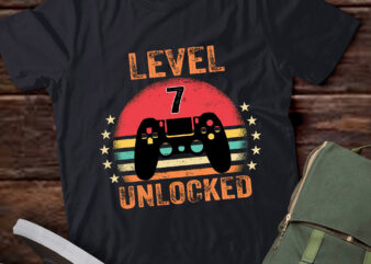 LT221-Level 7 Unlocked Funny Video Gamer 7th Birthday Gift