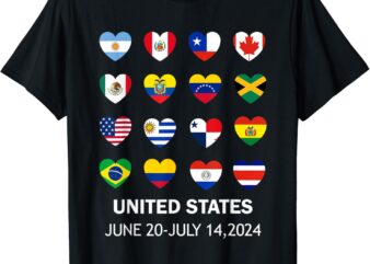 List Flag of countries in Copa United States of America 2024 T-Shirt