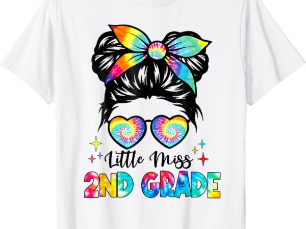 Little miss 2nd grade messy bun back to school girls kids t-shirt