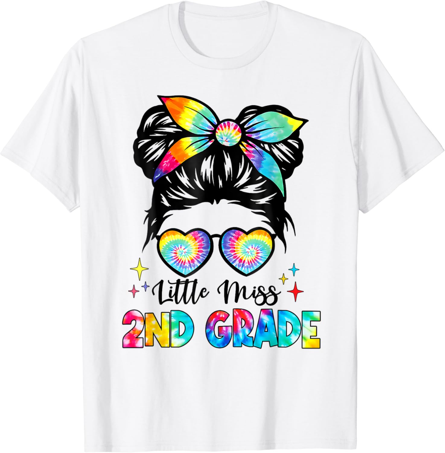 Little Miss 2nd Grade Messy Bun Back To School Girls Kids T-Shirt - Buy ...