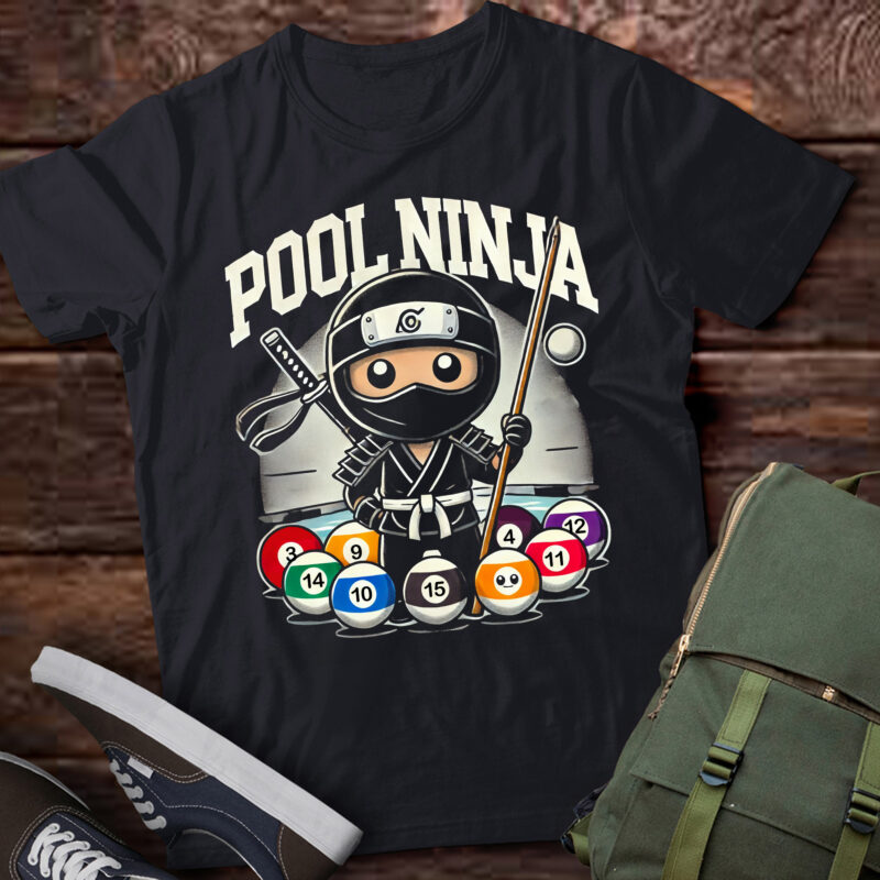 M292 Pool Ninja Cute Pocket Billiards Lover Gift