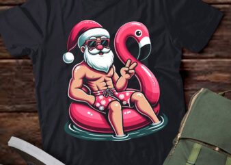 M329 Funny Christmas in July Summer Flamingo Float Xmas t shirt designs for sale