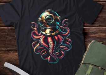 M342 SCUBA Diver Weird Octopus Design Octopus Helmet Retro