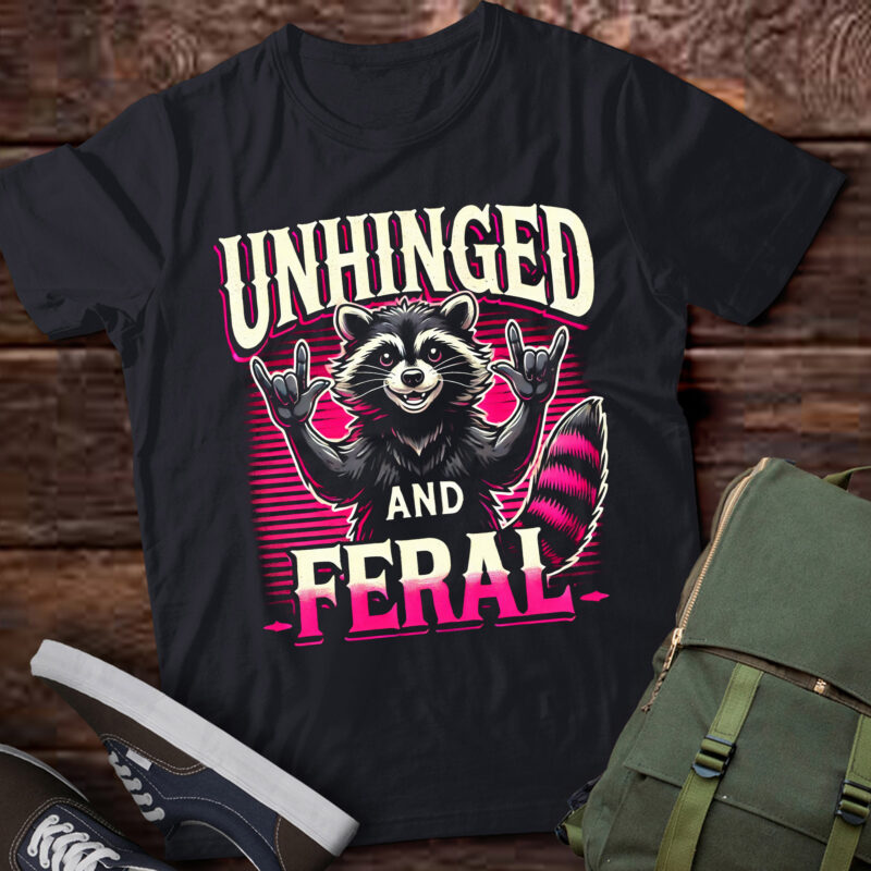 M353 Retro Unhinged And Feral Raccoon Funny