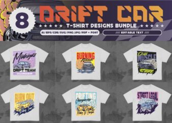 Drift Car T-shirt Design Bundle