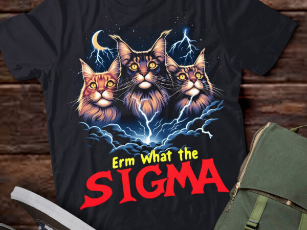 Lt-p2.1 funny erm the sigma ironic meme quote maine coon cats t shirt vector graphic