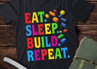 Master Builder Brick Building Blocks Eat Sleep Build Repeat lts-d t shirt designs for sale