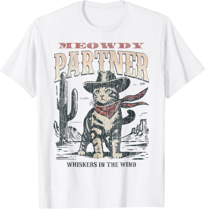 Meowdy Partner Cowboy Cat Vintage T-Shirt