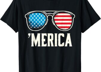 Merica Sunglasses 4th Of July T-Shirt