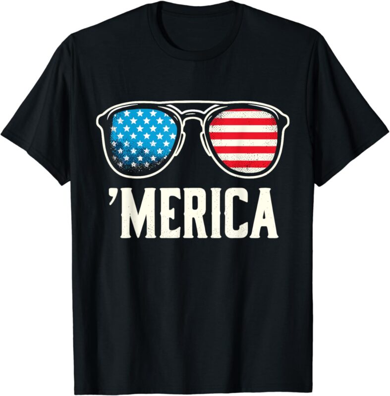 Merica Sunglasses 4th Of July T-Shirt