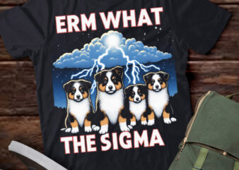 LT-P2 Funny Erm The Sigma Ironic Meme Quote Miniature American Shepherds Dog t shirt vector graphic
