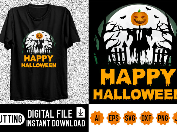 Happy halloween shirt design print template