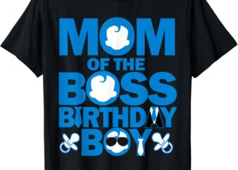 Mom And Dad Boss Birthday Boy Baby Family Party Decorations T-Shirt