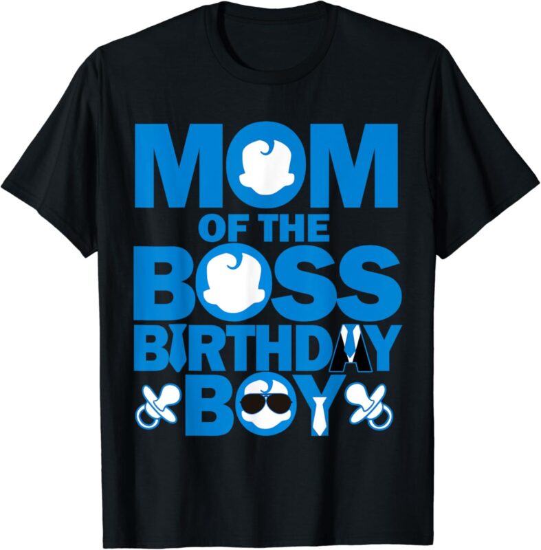 Mom And Dad Boss Birthday Boy Baby Family Party Decorations T-Shirt