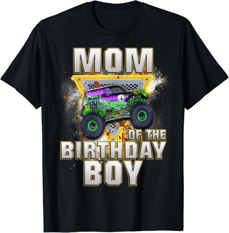 Mom of the Birthday Boy Shirt Monster Truck Birthday Novelty T-Shirt