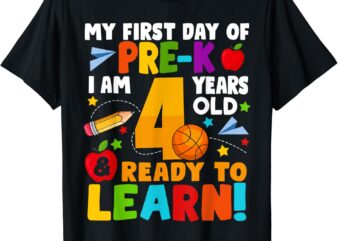 My First Day Of Pre K I Am 4 Years Old Kids Boys T-Shirt