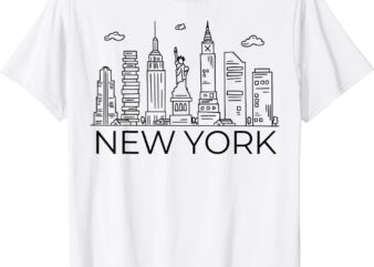 New York City Skyline Statue Of Liberty New York NYC Women T-Shirt