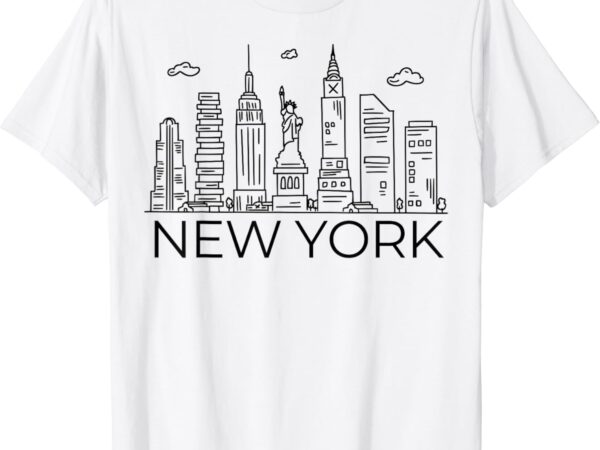 New york city skyline statue of liberty new york nyc women t-shirt