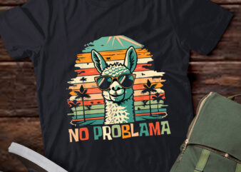 No Problama Llama Lover Funny Retro Style Llama Gift lts-d