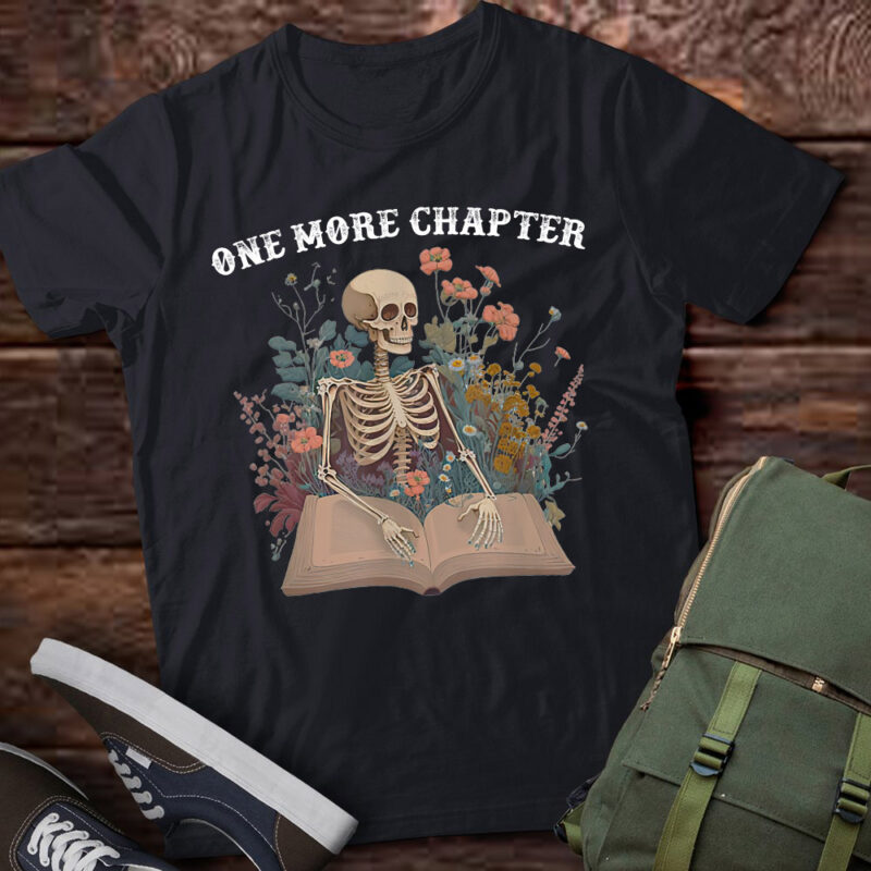 One More Chapter Skeleton Reading Book Lover Bookish lts-d