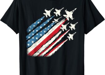 Patriotic USA Fighter Jets 4th of July T-Shirt