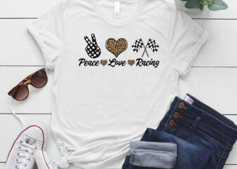 Peace Love Racing Leopard Racing Funny Racing Lover Gift lts-d