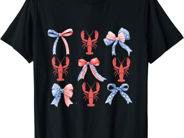 Pink bows cute coquette crawfish y2k clean girl aesthetic t-shirt