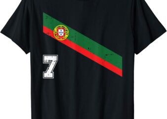 Portugal Soccer Number 7 Portugese Football Sports Lover Fan T-Shirt