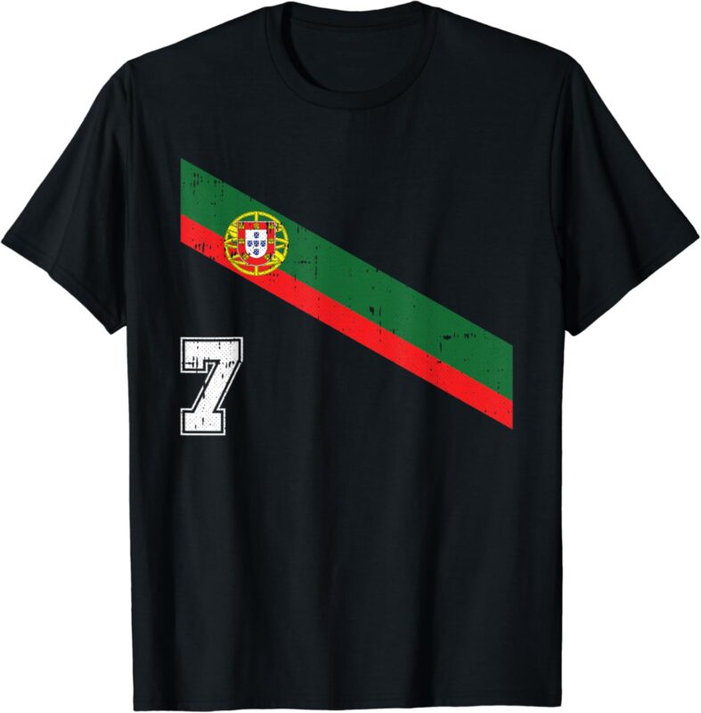 Portugal Soccer Number 7 Portugese Football Sports Lover Fan T-Shirt