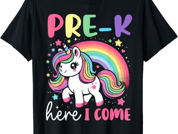 Pre-k here i come unicorn girls toddlers kids back to school t-shirt