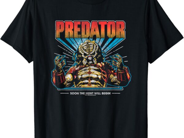 Predator soon the hunt will begin big chest retro poster t-shirt