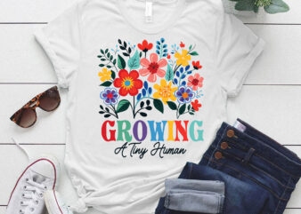 Pregnancy Announcement Growing A Tiny Human Pregnant lts-d t shirt illustration