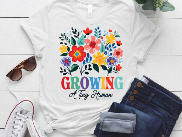 Pregnancy announcement growing a tiny human pregnant lts-d t shirt illustration