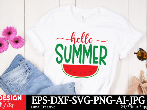 Hello summer t-shirt design, summer svg png bundle, beach svg, summertime svg, funny beach quotes svg, sunshine svg, boho summer quotes svg