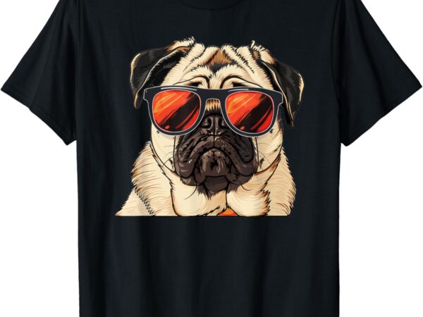 Pug dog sunglasses t-shirt