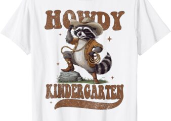 Raccoon Cowboy Western Back To School T-Shirt