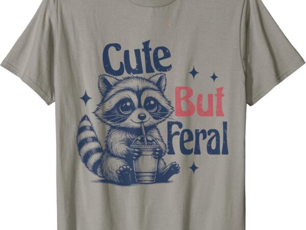 Raccoon cute but feral vintage t-shirt