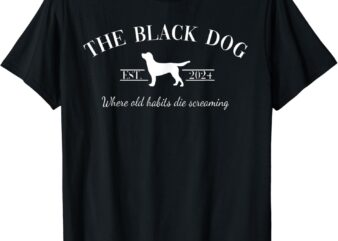 Retro Black Dog Club Old Habits Est. 2024 T-Shirt