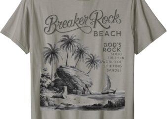 Retro Breaker Rock Beach God’s Rock Solid VBS 2024 Christian T-Shirt