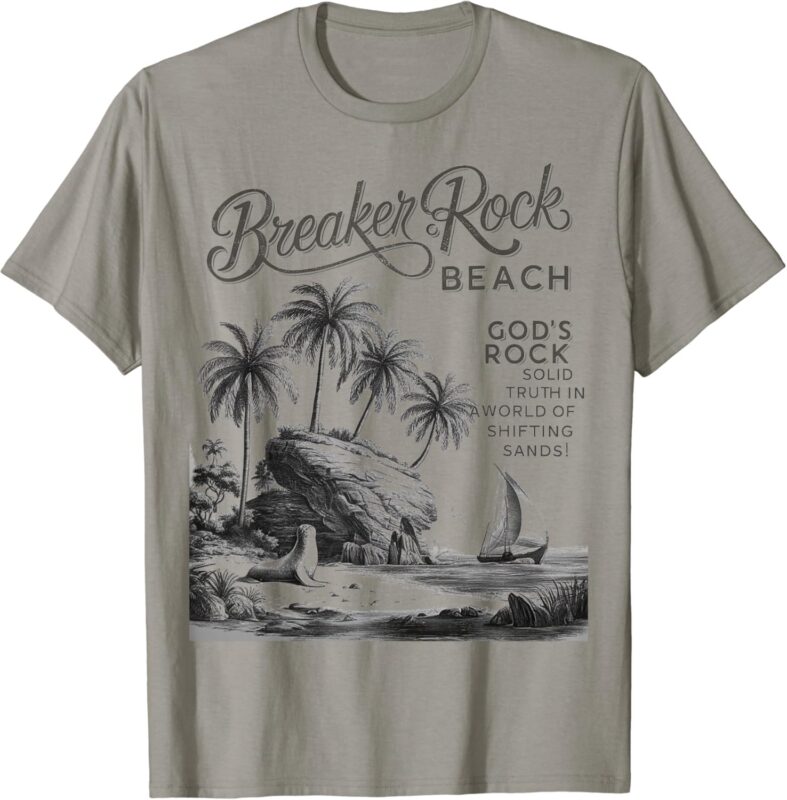 Retro Breaker Rock Beach God’s Rock Solid VBS 2024 Christian T-Shirt