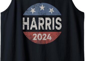 Retro Button Kamala Harris 2024 For President Campaign Tank Top t shirt design online