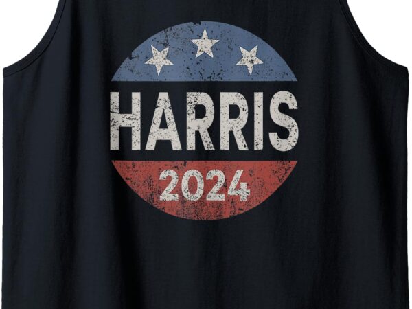 Retro button kamala harris 2024 for president campaign tank top t shirt design online