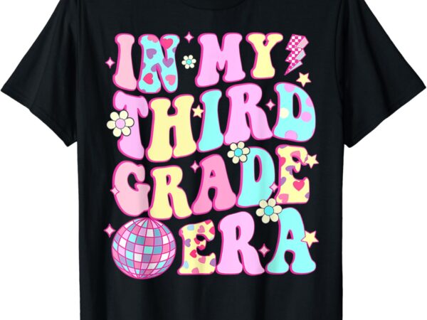 Retro groovy back to school in my third grade era girls kids t-shirt