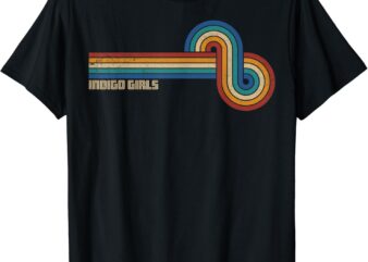 Retro Line Indigo For Girls 80s Style Sunset Music Lover T-Shirt