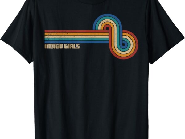 Retro line indigo for girls 80s style sunset music lover t-shirt